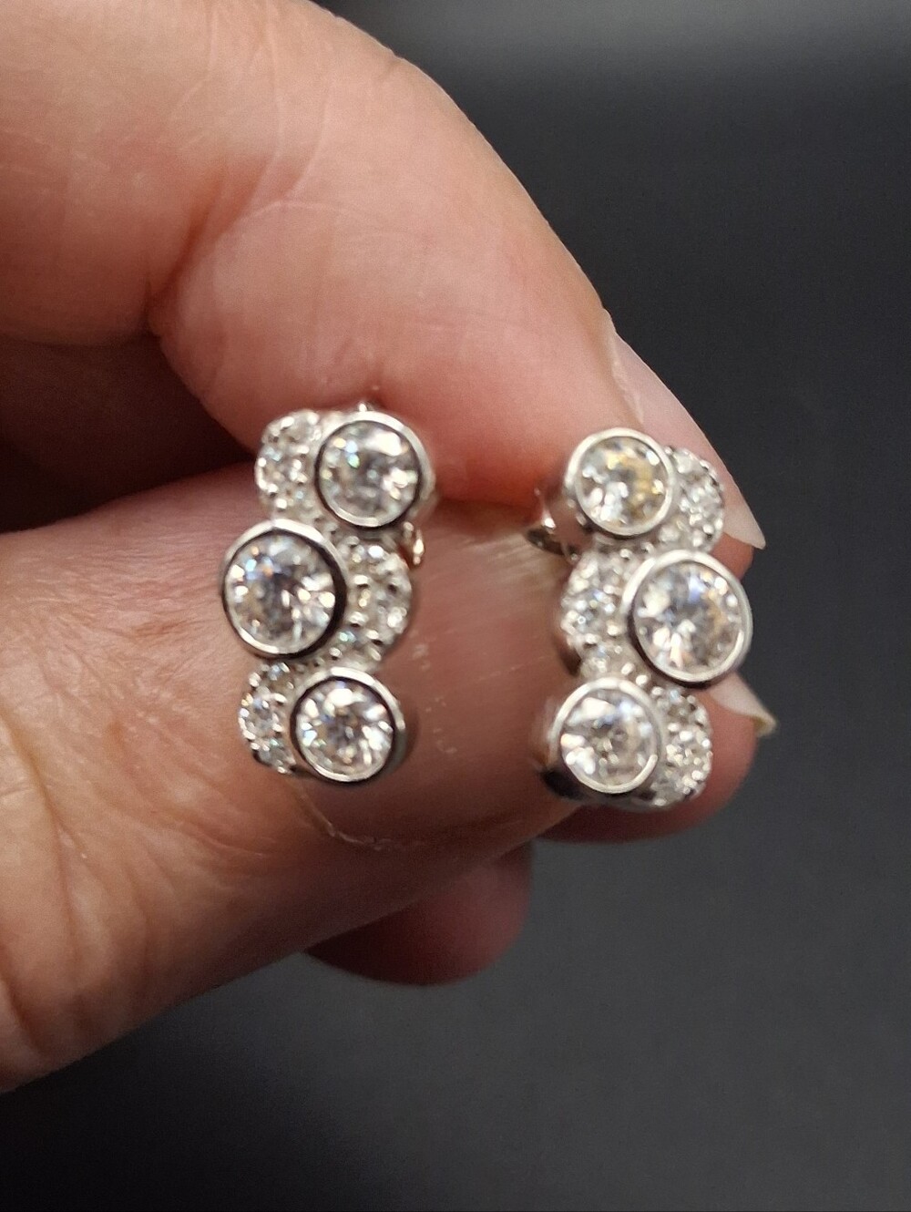Moissanite 0.75 ctw Earrings in Rhodium Over Sterling Silver
